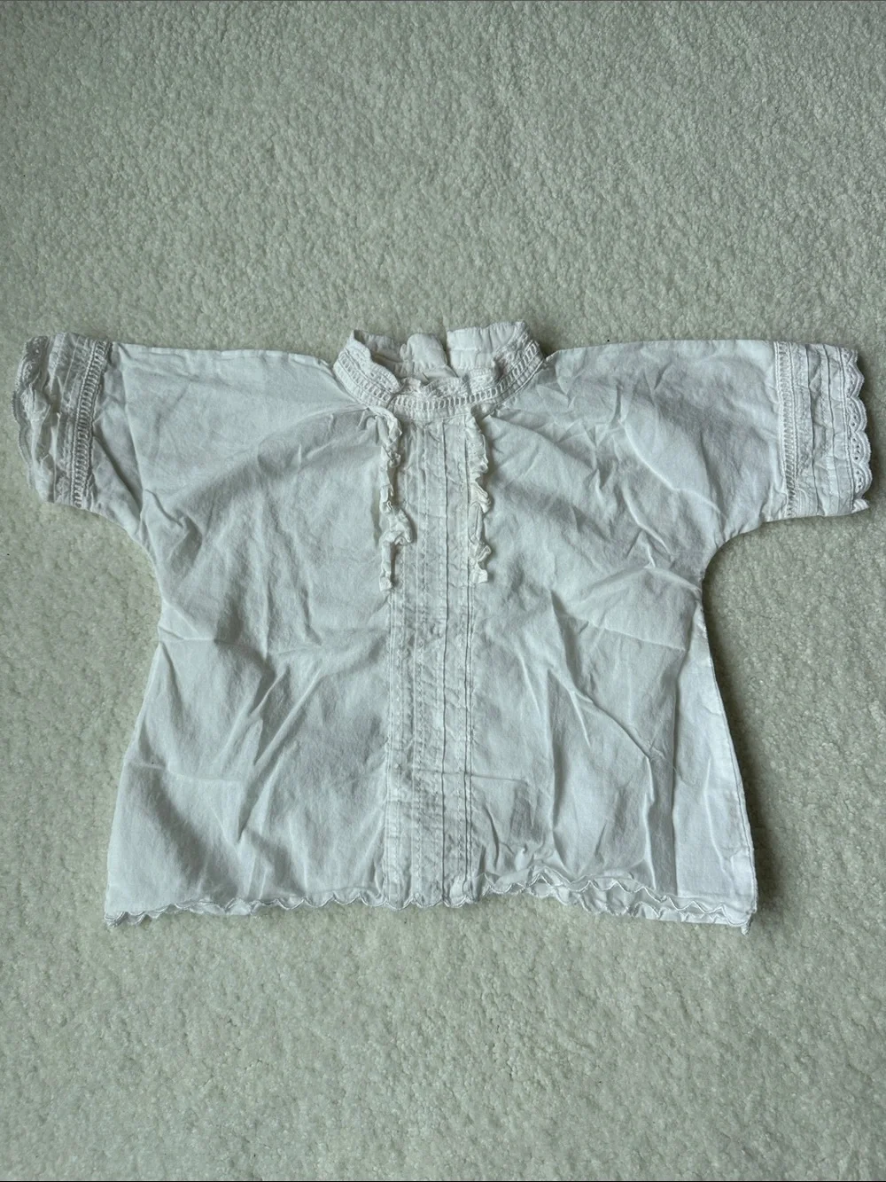 J. Crew White Girls Lace Trim Blouse
